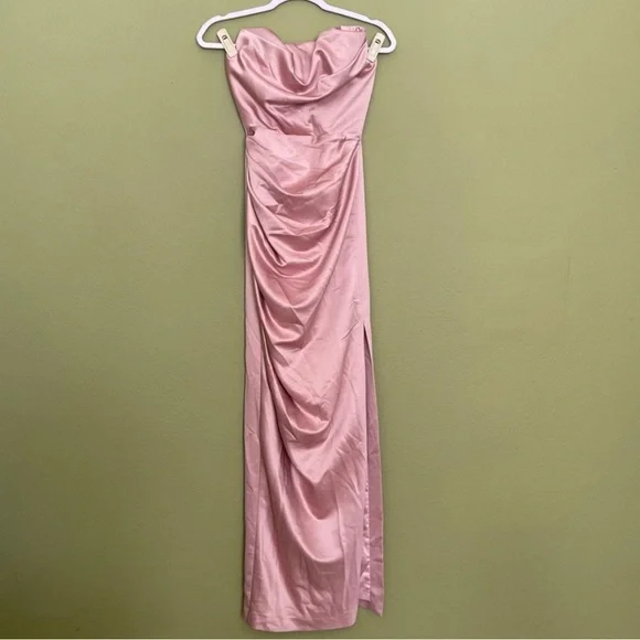 House of CB Adrienne Blush strapless gown